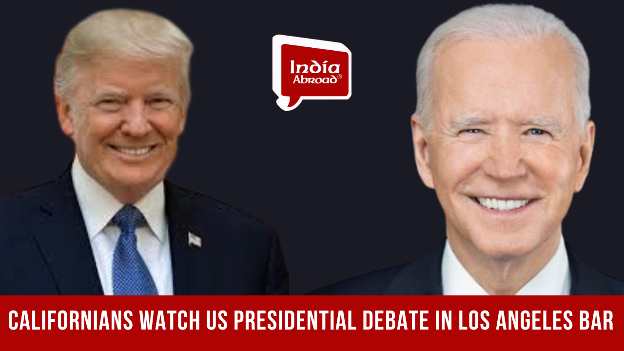 Californians watch US presidential debate in Los Angeles bar